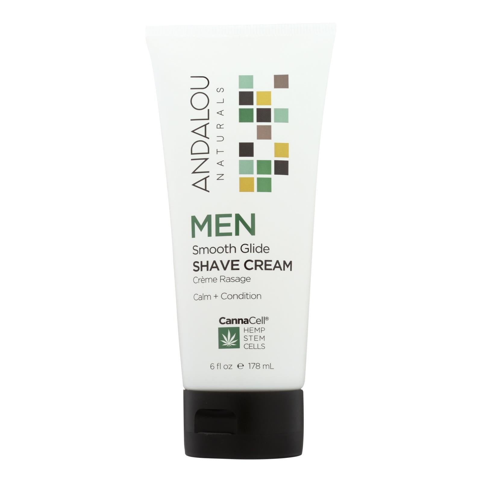 Andalou Naturals, Andalou Naturals - MEN Smooth Glide Shave Cream - 6 fl oz.
