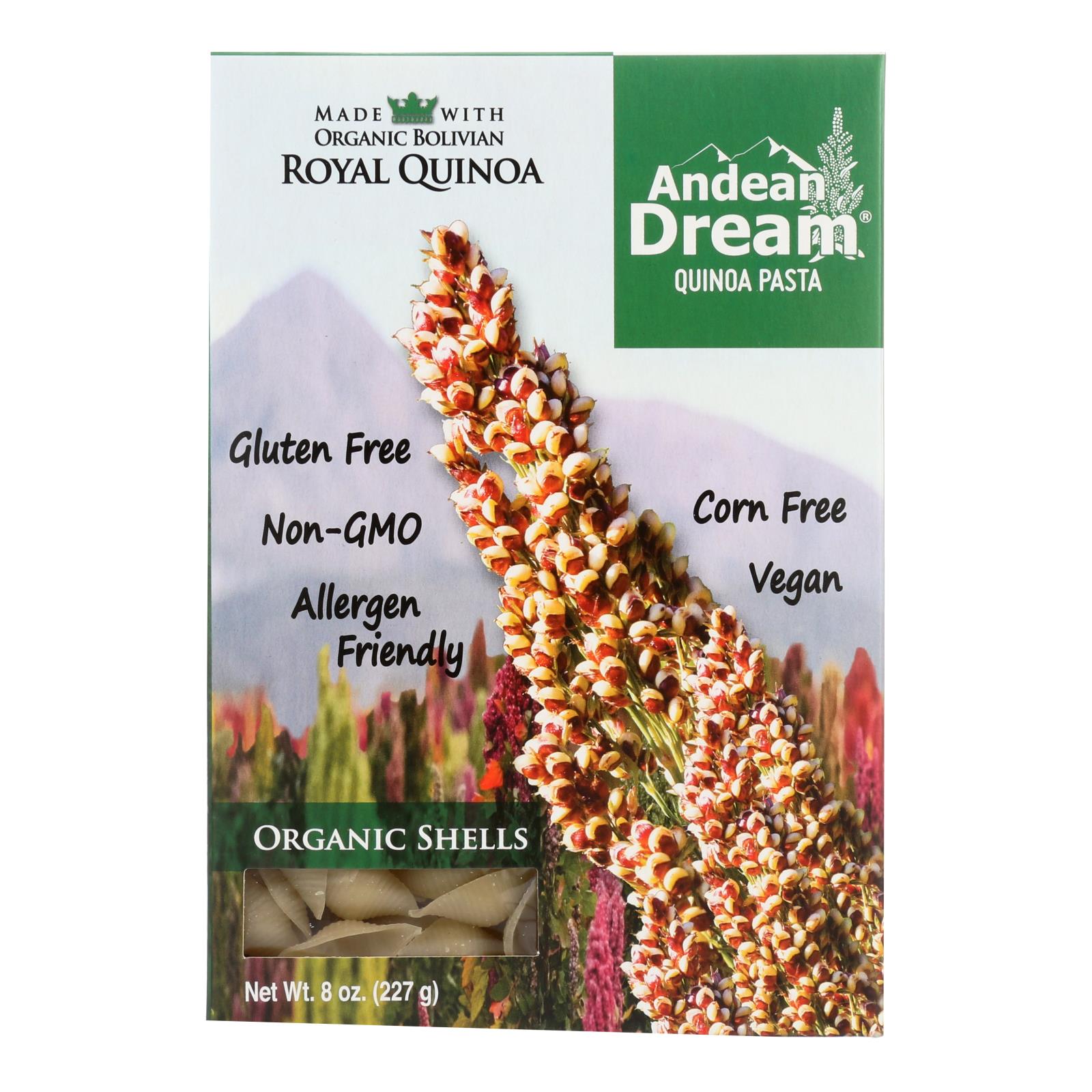 Andean Dream, Andean Dream Gluten Free Organic Shells Quinoa Pasta - Case of 12 - 8 oz. (Pack of 12)