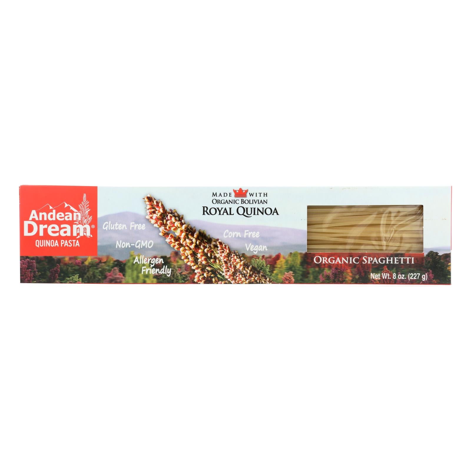 Andean Dream, Andean Dream Gluten Free Organic Spaghetti Quinoa Pasta - Case of 12 - 8 oz. (Pack of 12)