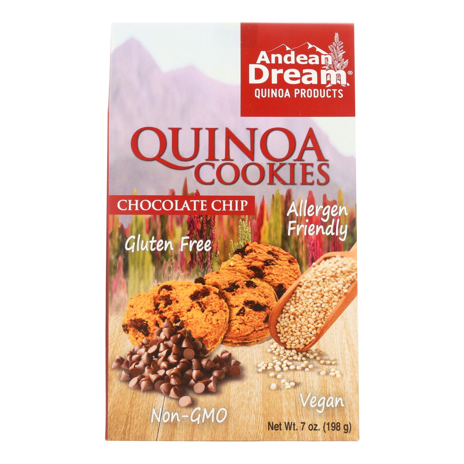 Andean Dream, Andean Dream Gluten Free Quinoa Cookies Chocolate Chip - Case of 6 - 7 oz.