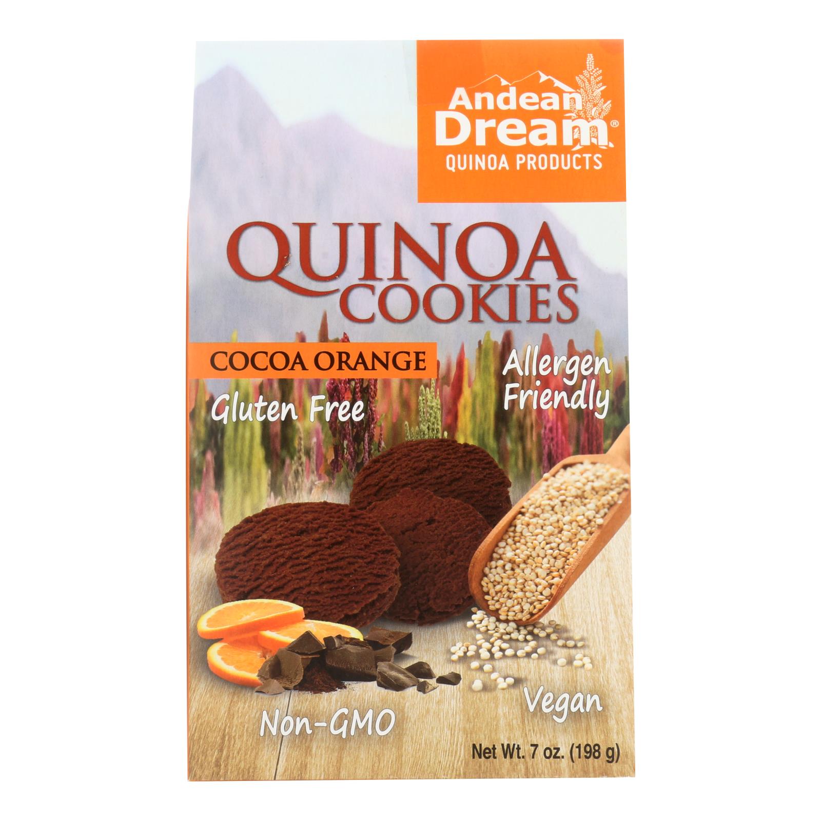Andean Dream, Andean Dream Gluten Free Quinoa Cookies Cocoa Orange - Case of 6 - 7 oz. (Pack of 6)
