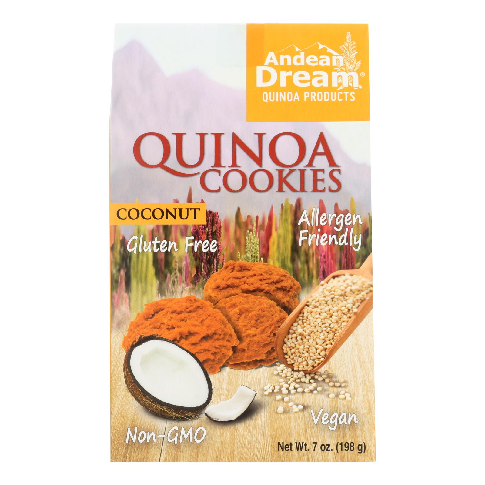 Andean Dream, Andean Dream Gluten Free Quinoa Cookies Coconut - Case of 6 - 7 oz. (Pack of 6)