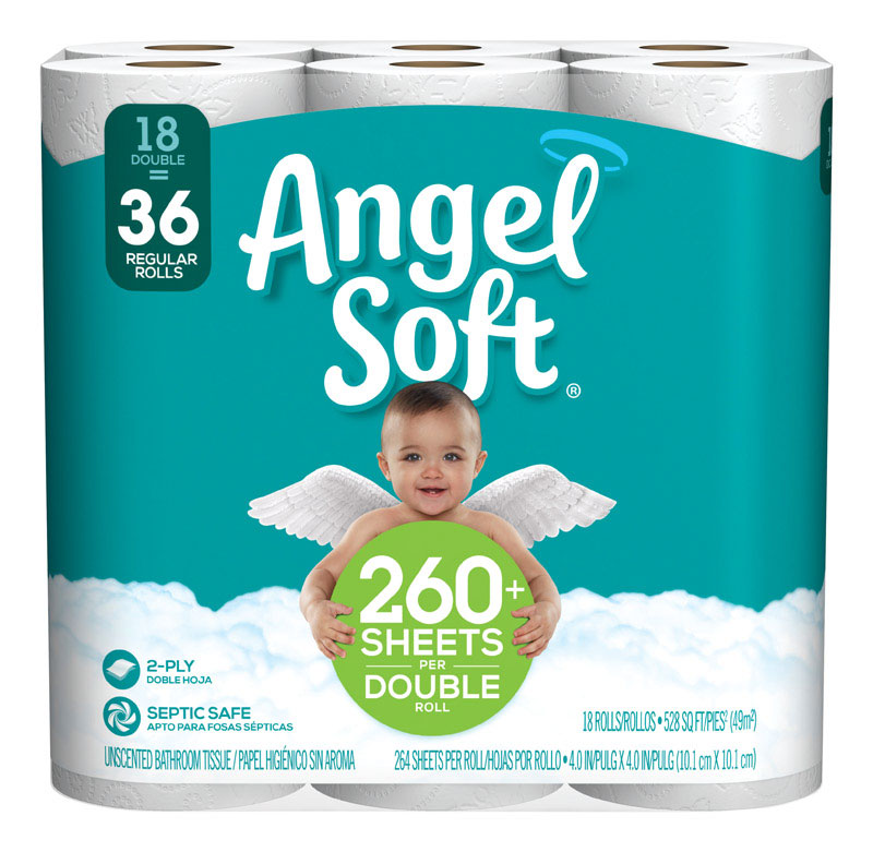 GEORGIA PACIFIC CORPORATION, Angel Soft  Toilet Paper  18 roll 264 sheet 528 SQFT (Pack of 2)