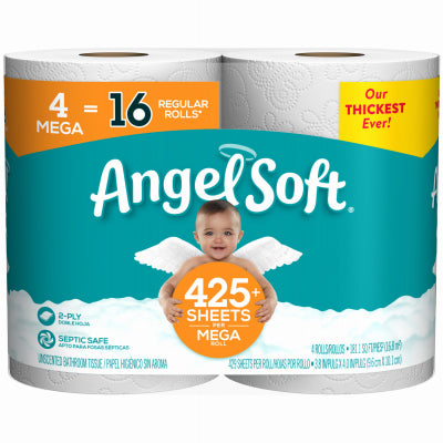 GEORGIA PACIFIC CORPORATION, Angel Soft Toilet Paper 4 Rolls 429 sheet 45 ft. (Pack of 12)