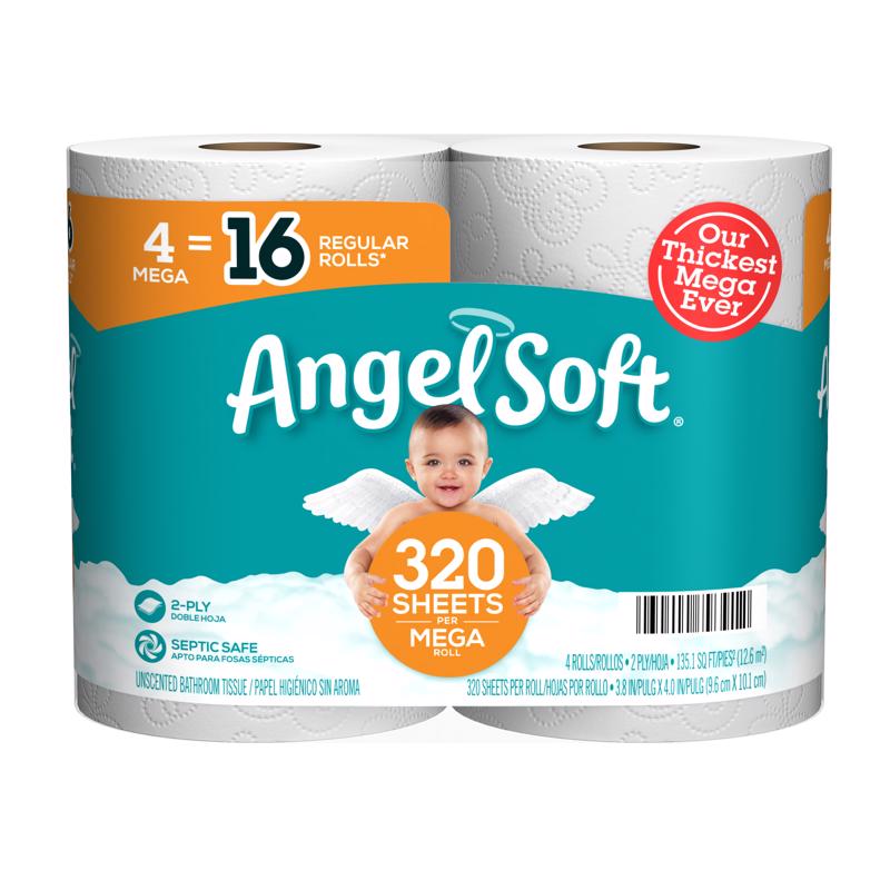 GEORGIA PACIFIC CORPORATION, Angel Soft Toilet Paper 4 Rolls 429 sheet 45 ft. (Pack of 12)