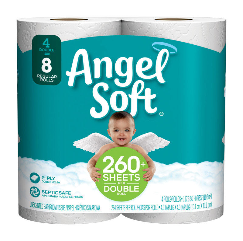GEORGIA PACIFIC CORPORATION, Angel Soft  Toilet Paper  4 roll 264 sheet 117.3 ft. (Pack of 12)