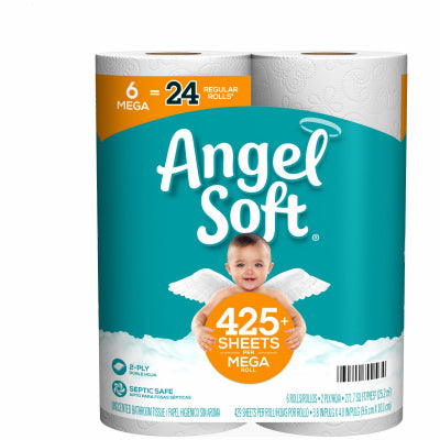 GEORGIA PACIFIC CORPORATION, Angel Soft Toilet Paper 6 roll 429 sheet (Pack of 6)