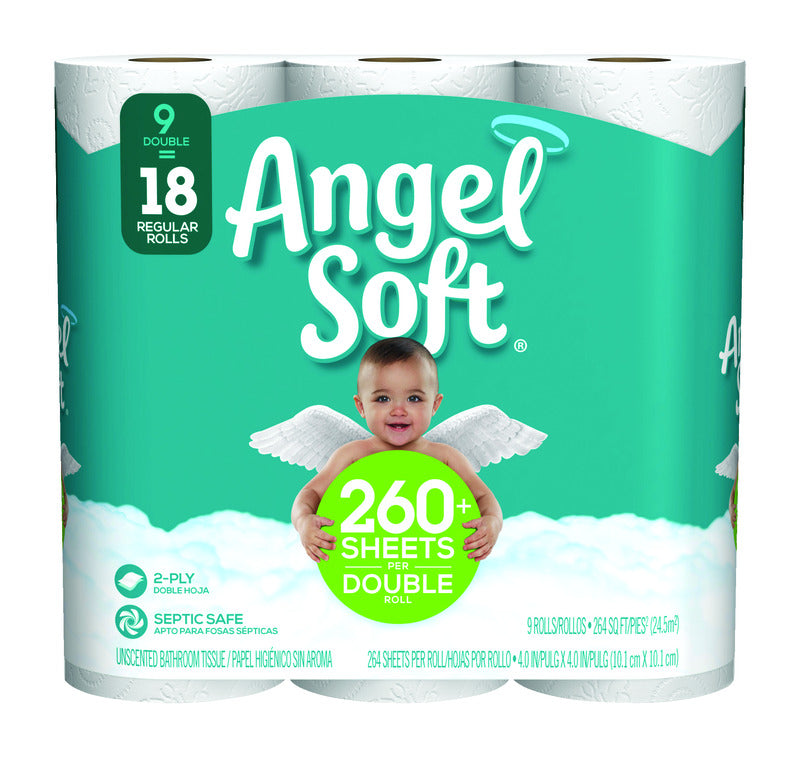 GEORGIA PACIFIC CORPORATION, Angel Soft Toilet Paper 9 roll 264 sheet 264 SQFT (Pack of 5)