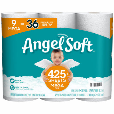 GEORGIA PACIFIC CORPORATION, Angel Soft Toilet Paper 9 roll 429 sheet (Pack of 4)