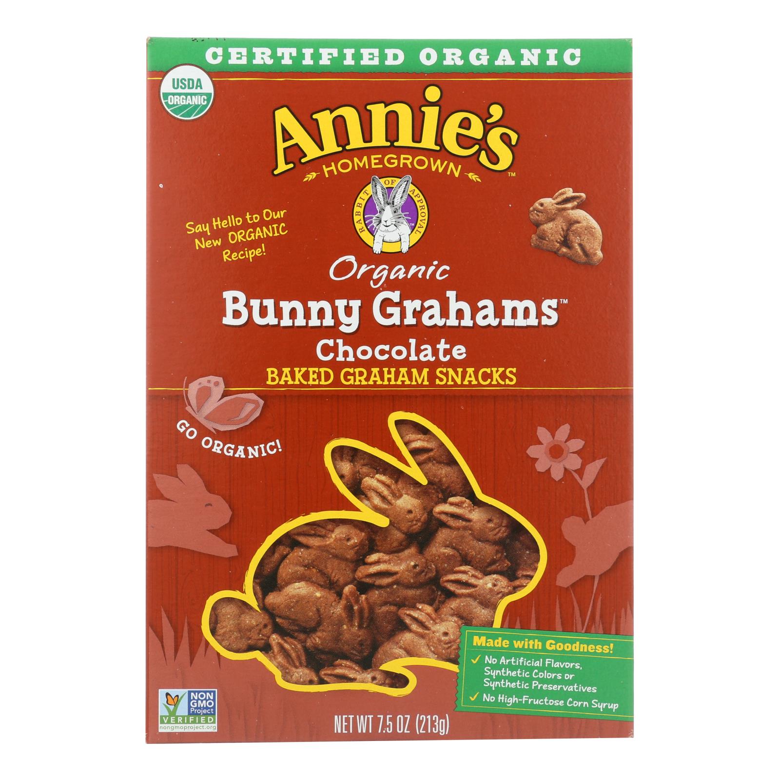 Annie'S Homegrown, Annie'S Homegrown Bunny Grahams Chocolate - Case Of 12 - 7.5 Oz (Pack of 12)