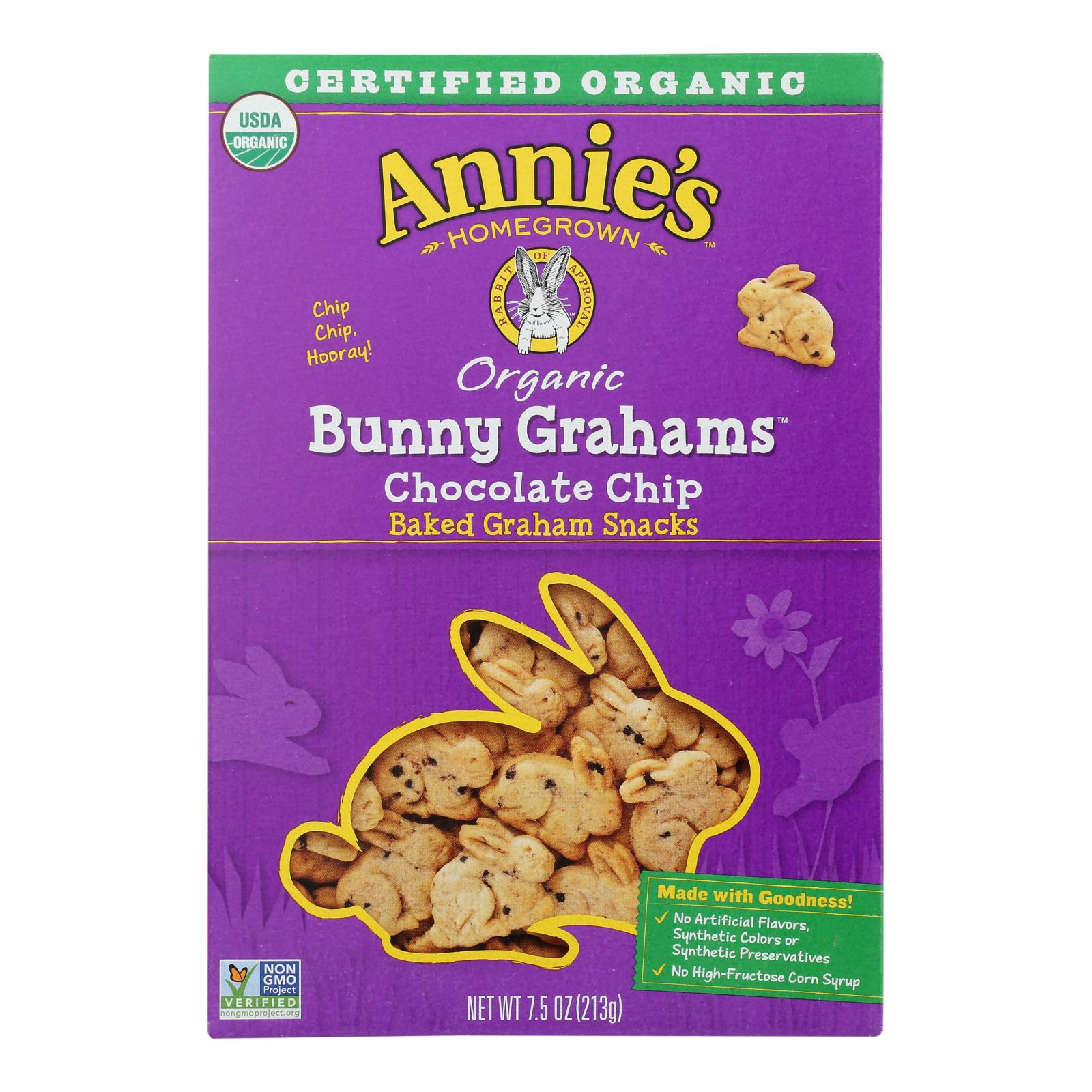 Annie'S Homegrown, Annie'S Homegrown Bunny Grahams Chocolate Chip - Case Of 12 - 7.5 Oz (Pack of 12)