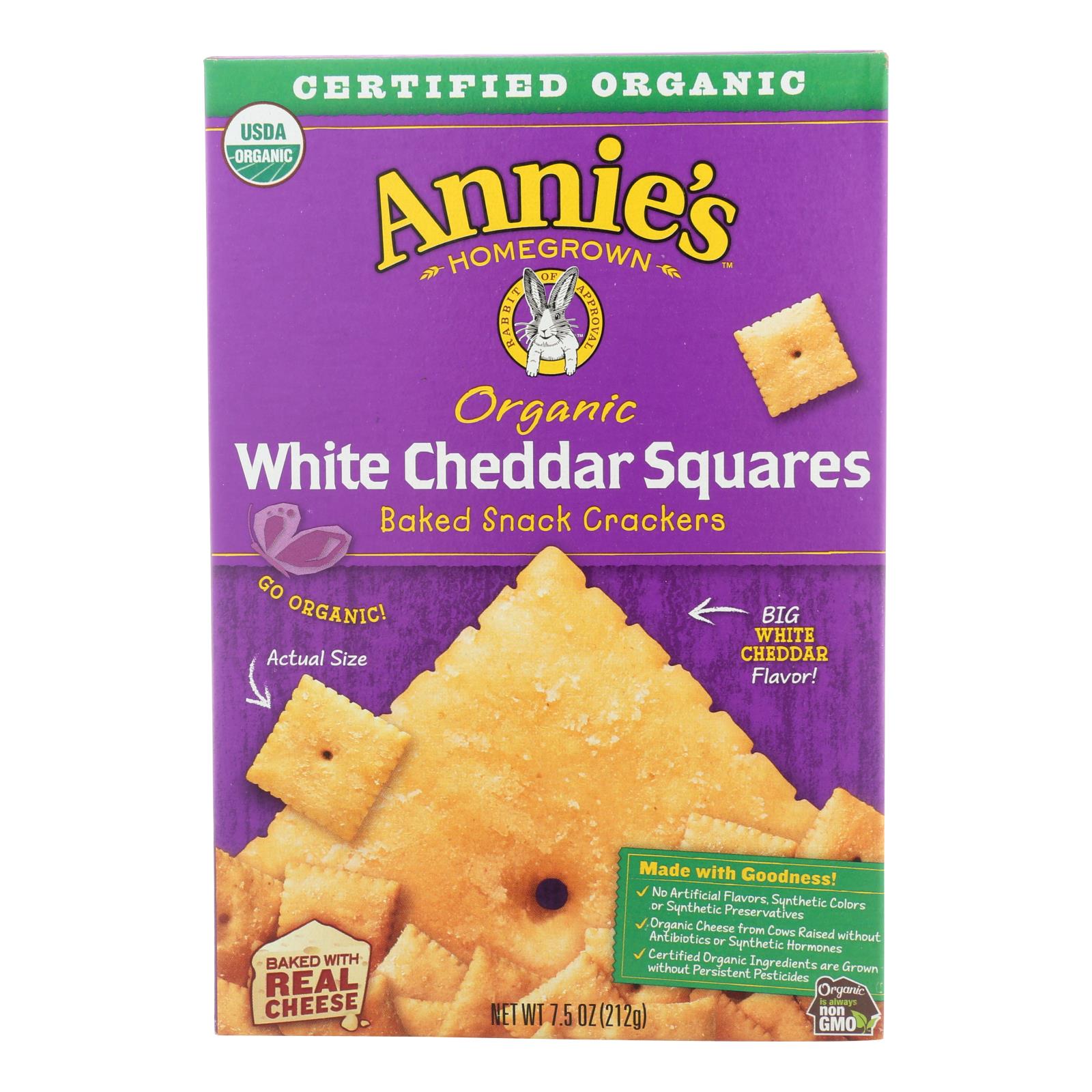 Annie'S Homegrown, Annie'S Homegrown Cheddar Squares White Cheddar Squares - Case Of 12 - 7.5 Oz (Pack of 12)