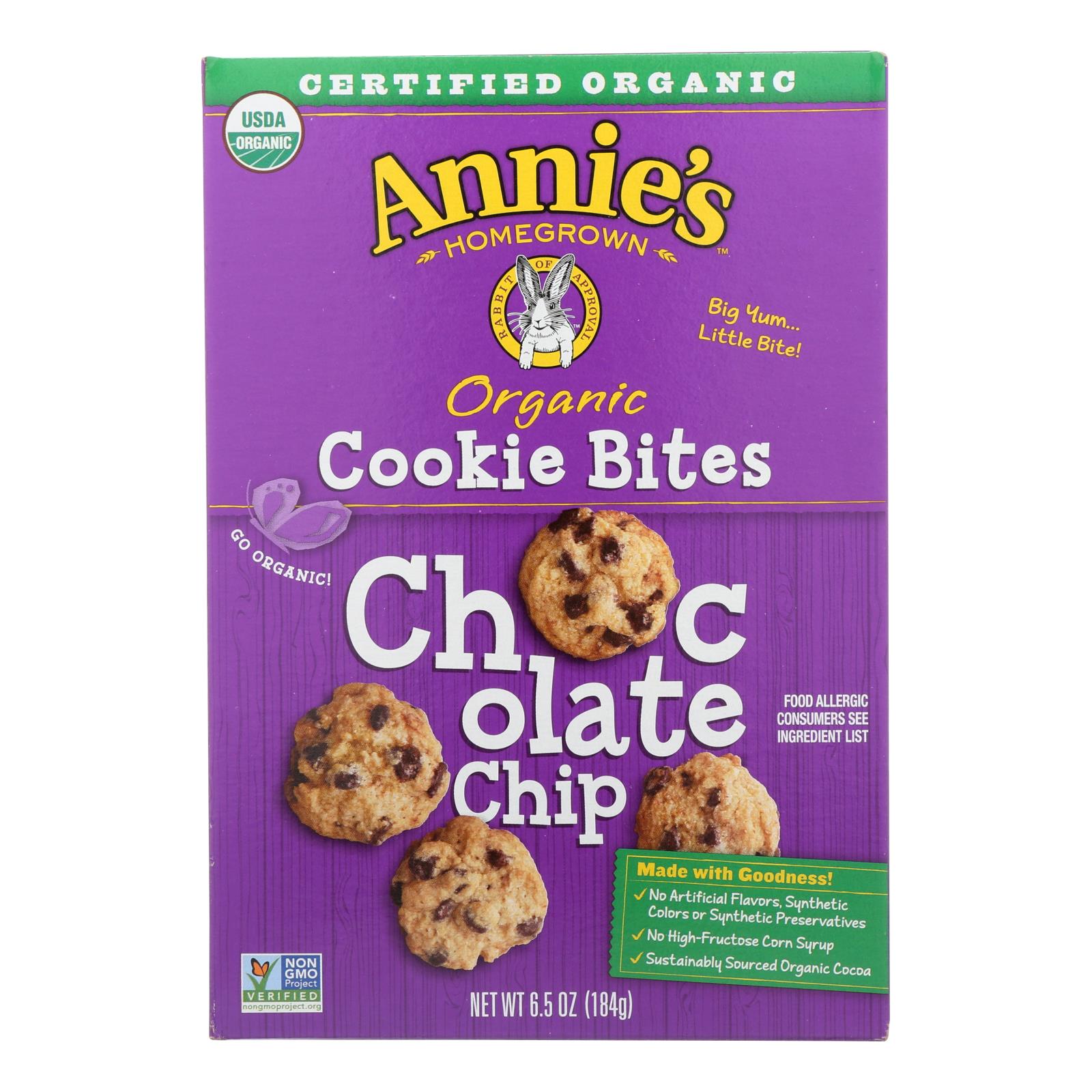 Annie'S Homegrown, Annie'S Homegrown Cookie Bites Chocolate Chip - Case Of 12 - 6.5 Oz (Pack of 12)