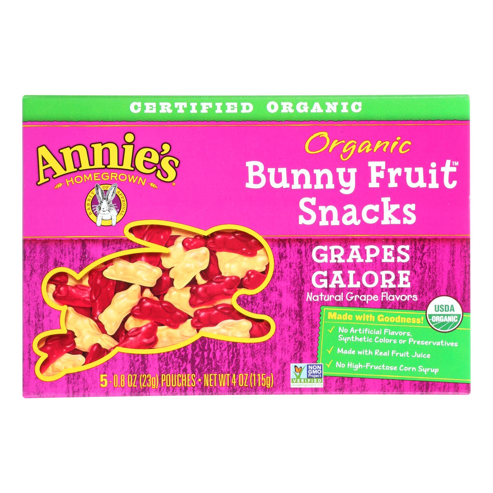 Annie'S Homegrown, Annie'S Homegrown Fruit Snack Grapes Galore - Case Of 10 - 4 Oz (Pack of 10)