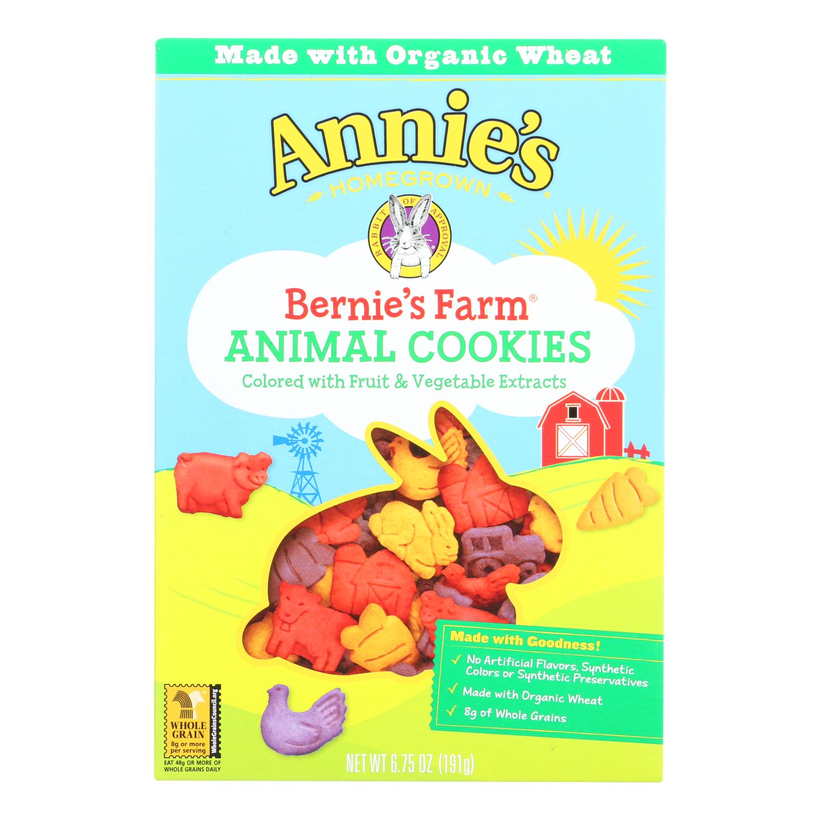 Annie'S Homegrown, Annie's Homegrown Bernie's Farm Animal Cookies - Case of 12 - 6.75 oz. (Pack of 12)
