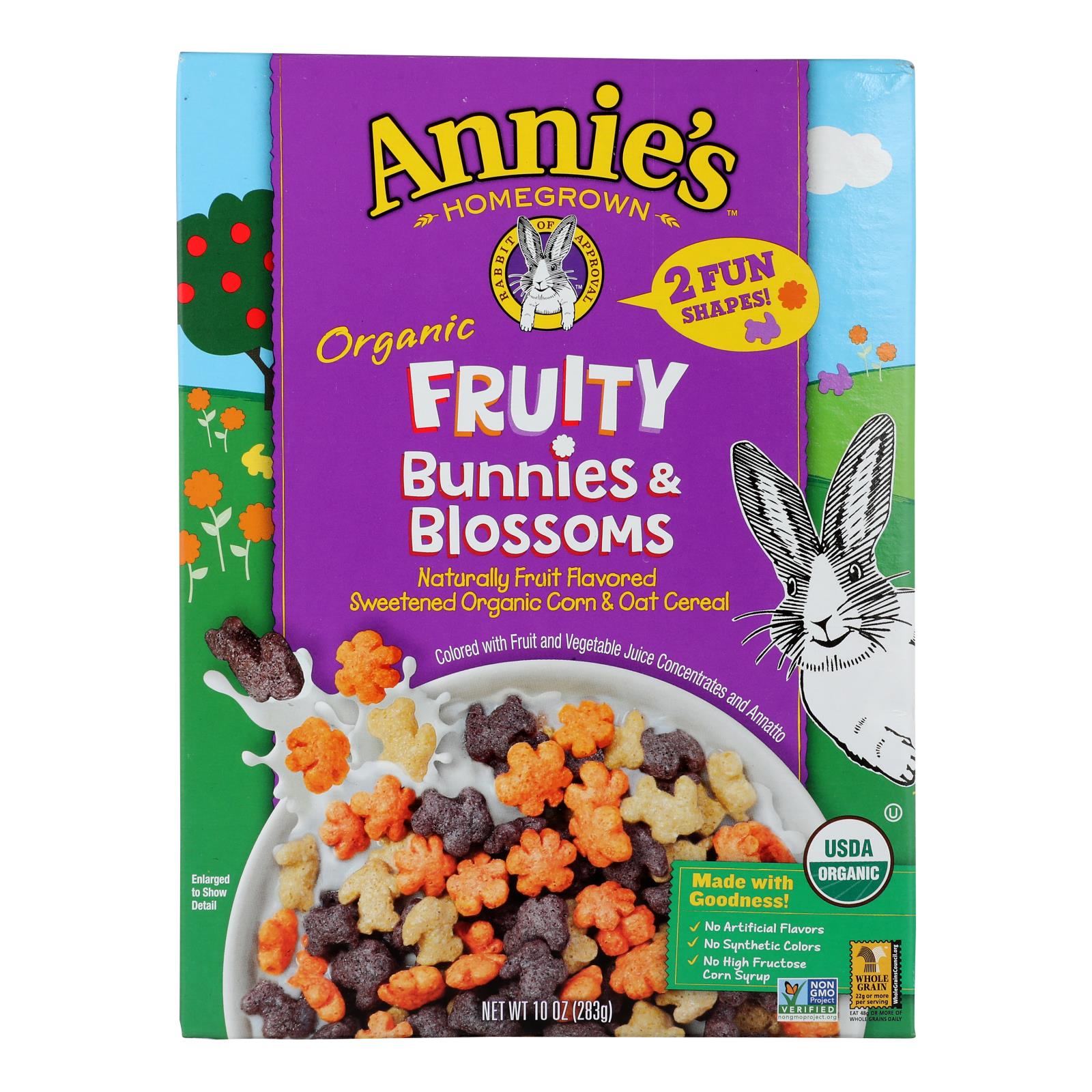 Annie'S Homegrown, Annie's Homegrown - Cereal Fruity Bunnies and Blossoms - Case of 10 - 10 OZ (Pack of 10)