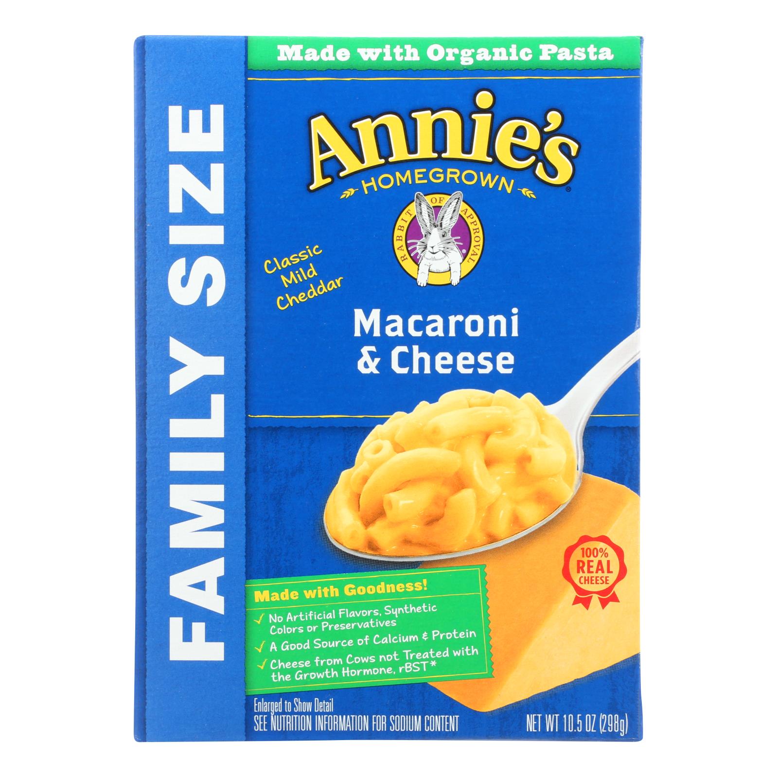 Annie'S Homegrown, Annie's Homegrown Classic Family Size Macaroni and Cheese - Case of 6 - 10.5 oz. (Pack of 6)