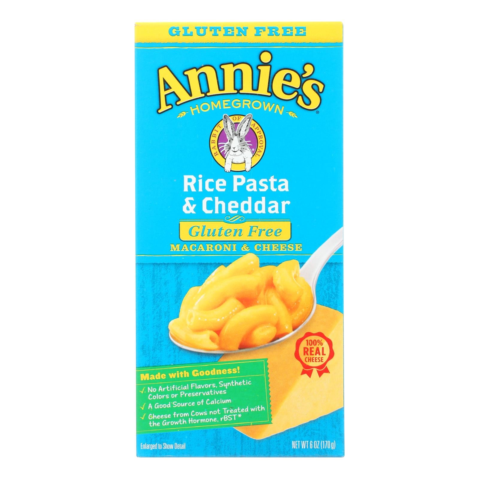 Annie'S Homegrown, Annie's Homegrown Gluten Free Rice Pasta and Cheddar Mac and Cheese - Case of 12 - 6 oz.
