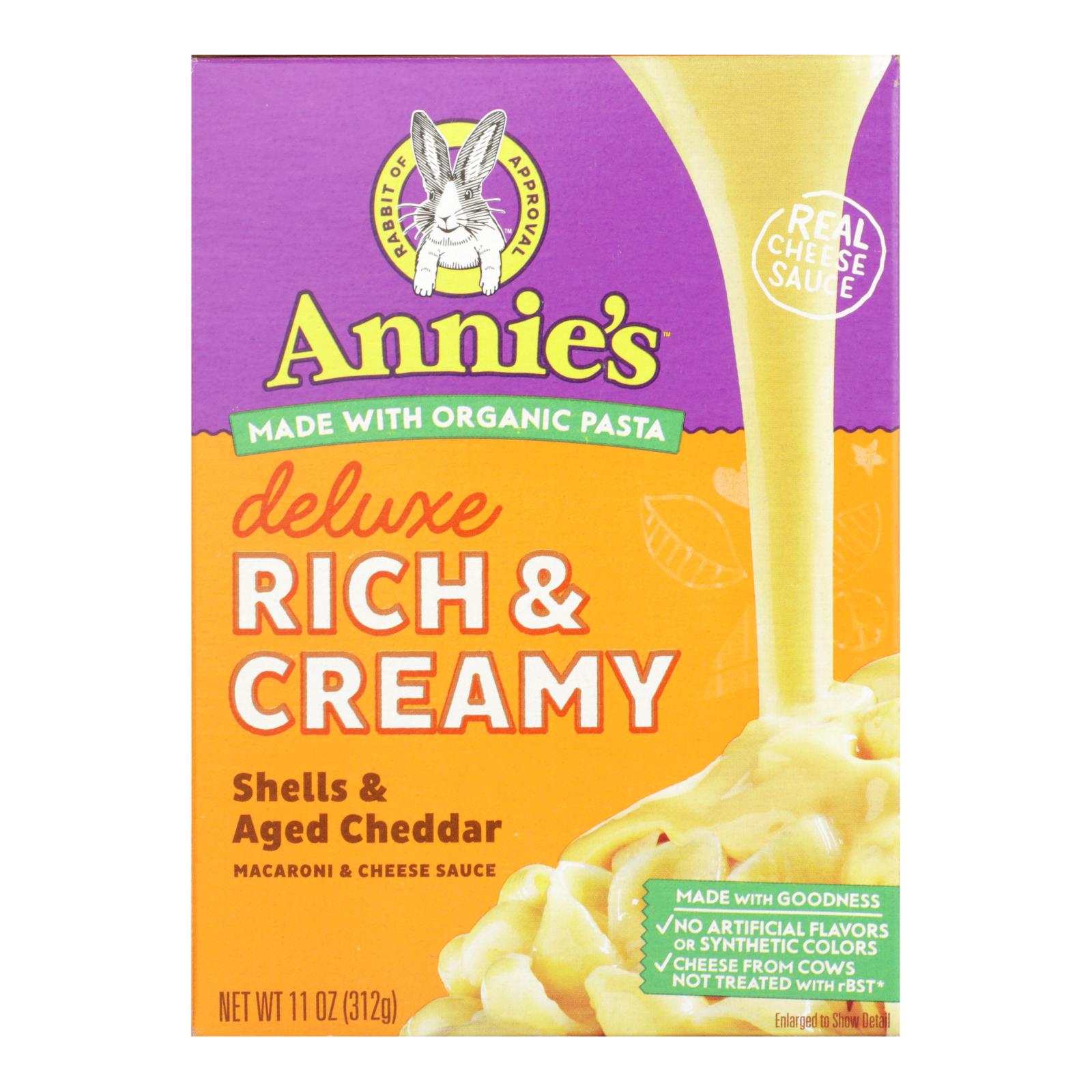 Annie'S Homegrown, Annies Homegrown Macaroni Dinner - Creamy Deluxe - Shells and Real Aged Cheddar Sauce - 11 oz - case of 12 (Pack of 12)
