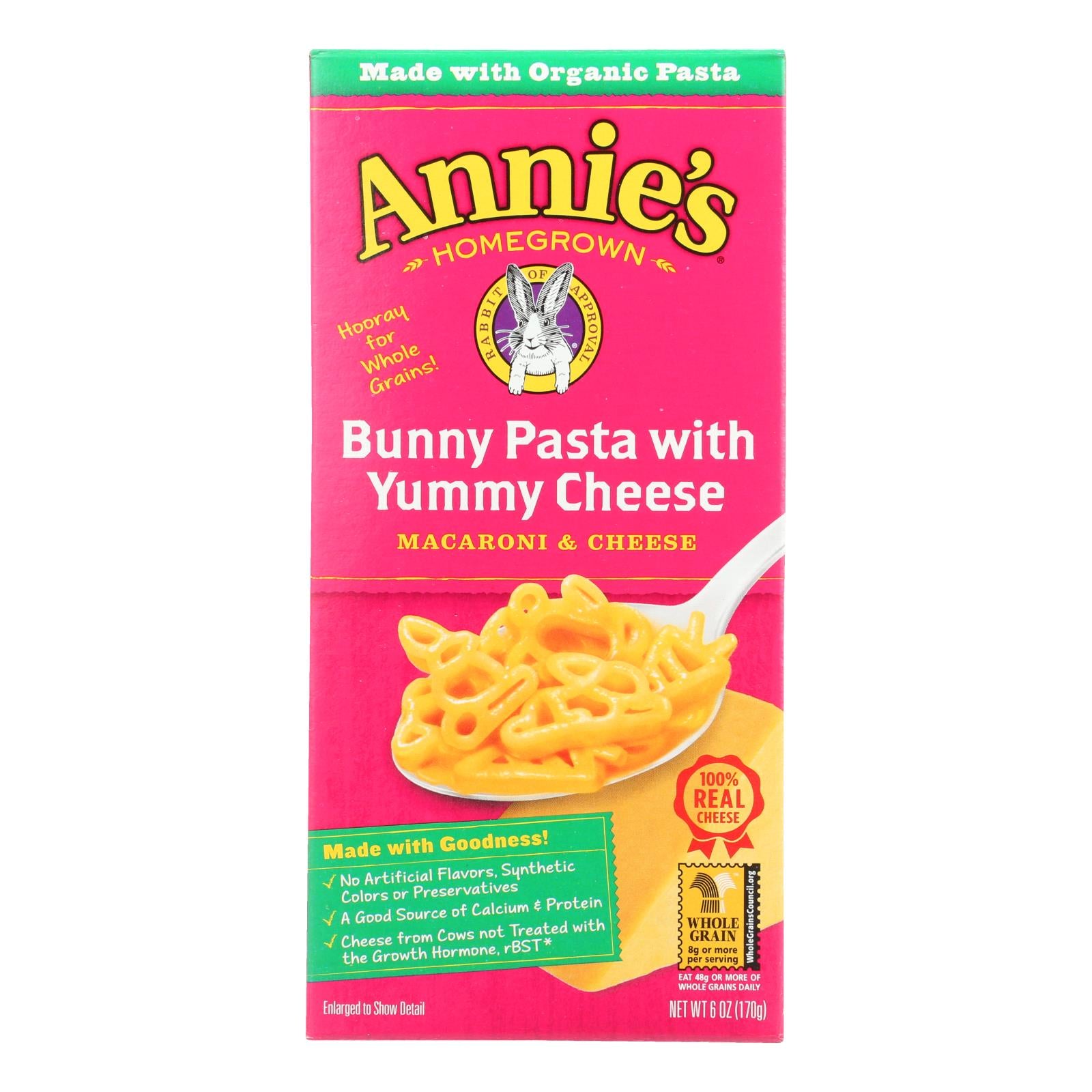 Annie'S Homegrown, Annies Homegrown Macaroni and Cheese - Organic - Bunny Pasta with Yummy Cheese - 6 oz - case of 12 (Pack of 12)