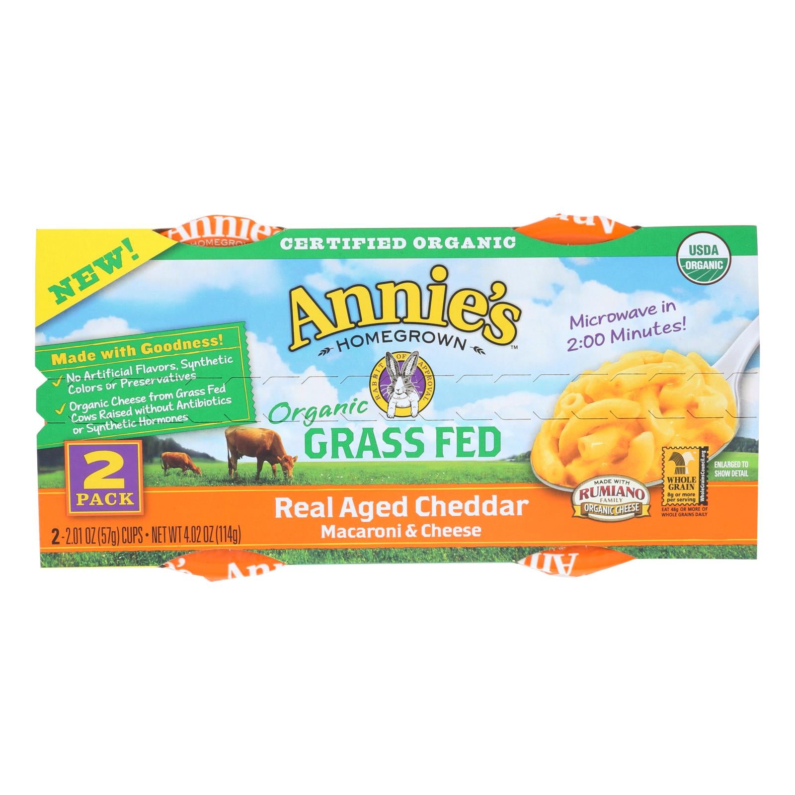 Annie'S Homegrown, Annie's Homegrown Macaroni and Cheesee Cup - Organic - Gluten Free - Micro - Case of 6 - 4.02 oz (Pack of 6)