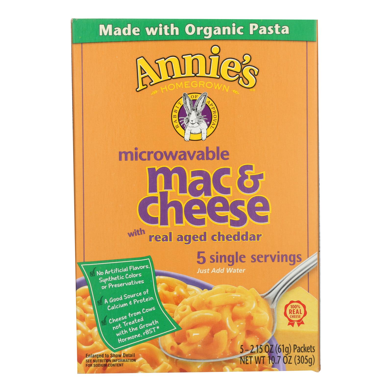 Annie'S Homegrown, Annie's Homegrown Microwavable Mac and Cheese with Real Aged Cheddar - Case of 6 - 10.7 oz. (Pack of 6)