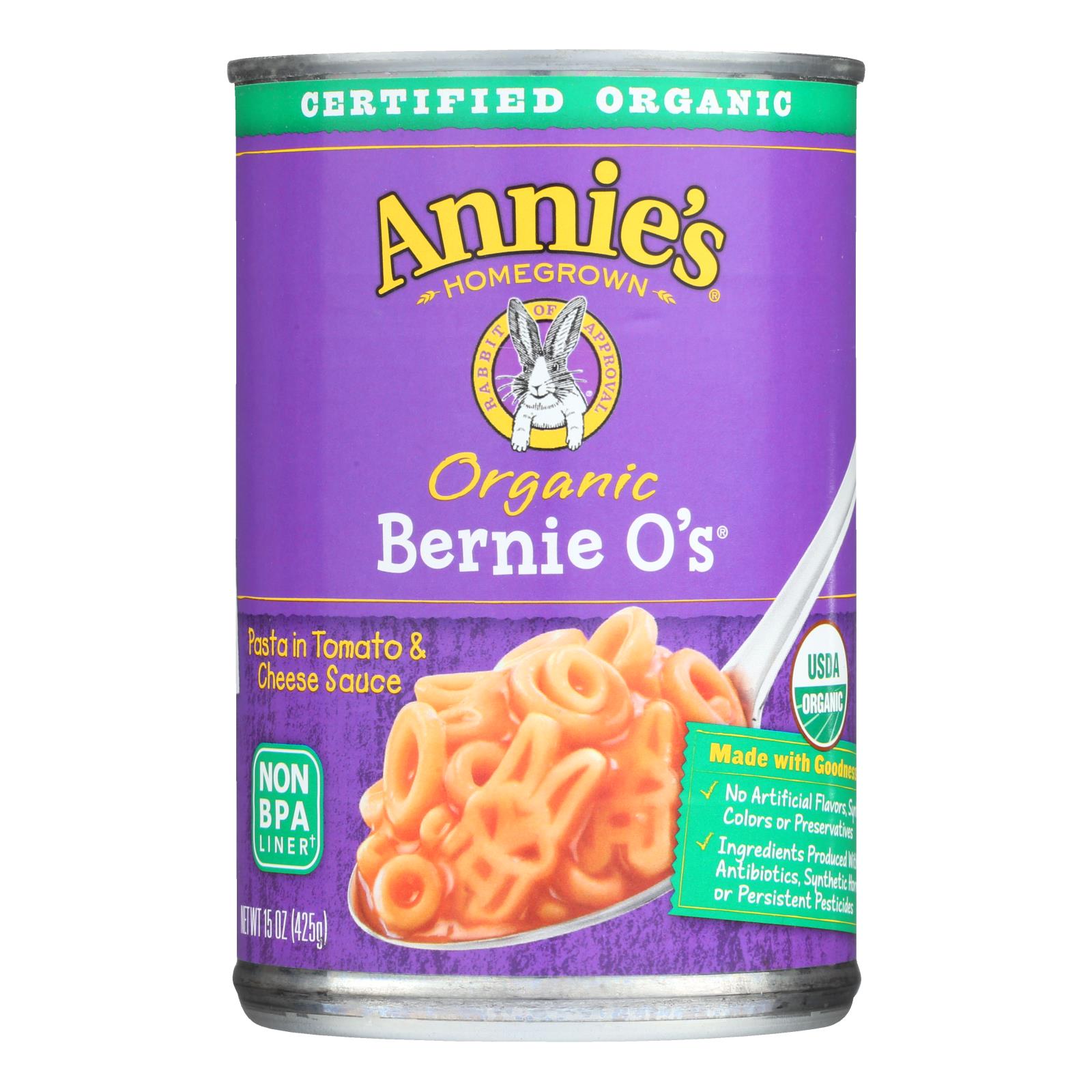 Annie'S Homegrown, Annie's Homegrown Organic Bernie O?S Pasta In Tomato and Cheese Sauce - Case of 12 - 15 oz.
