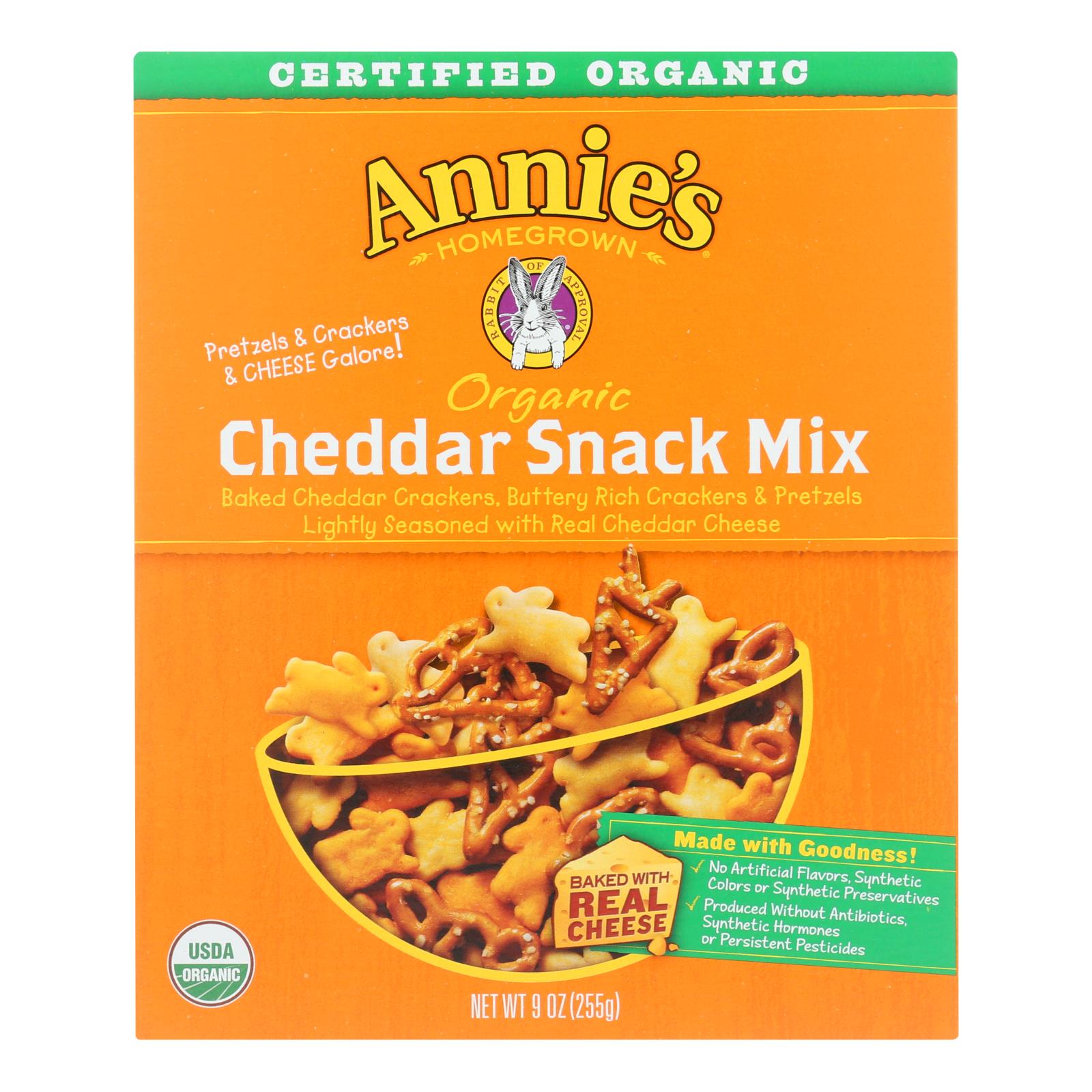 Annie'S Homegrown, Annie's Homegrown Organic Bunnies Cheddar Snack Mix - Case of 12 - 9 oz. (Pack of 12)