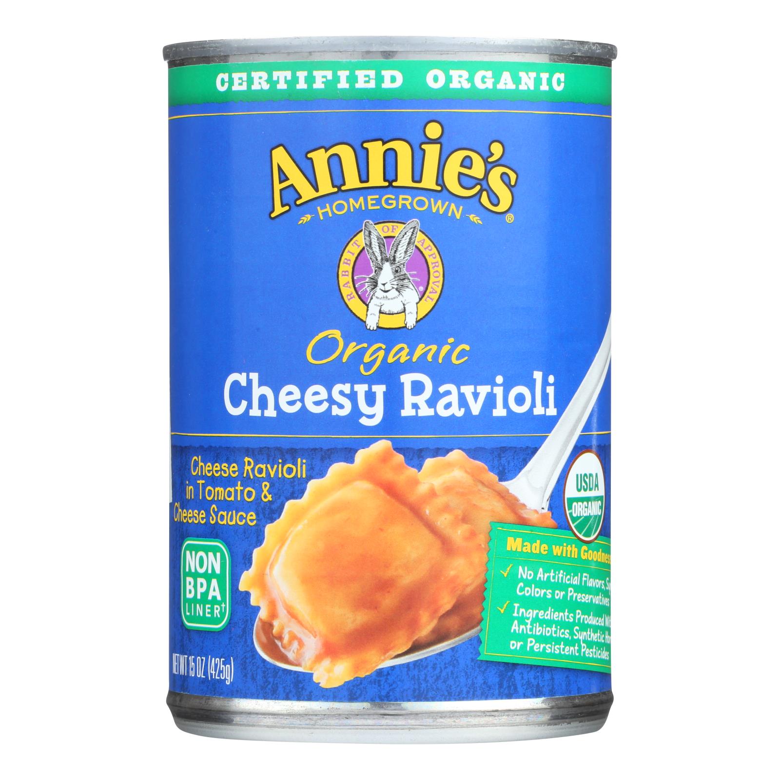 Annie'S Homegrown, Annie's Homegrown Organic Cheesy Ravioli In Tomato and Cheese Sauce - Case of 12 - 15 oz.