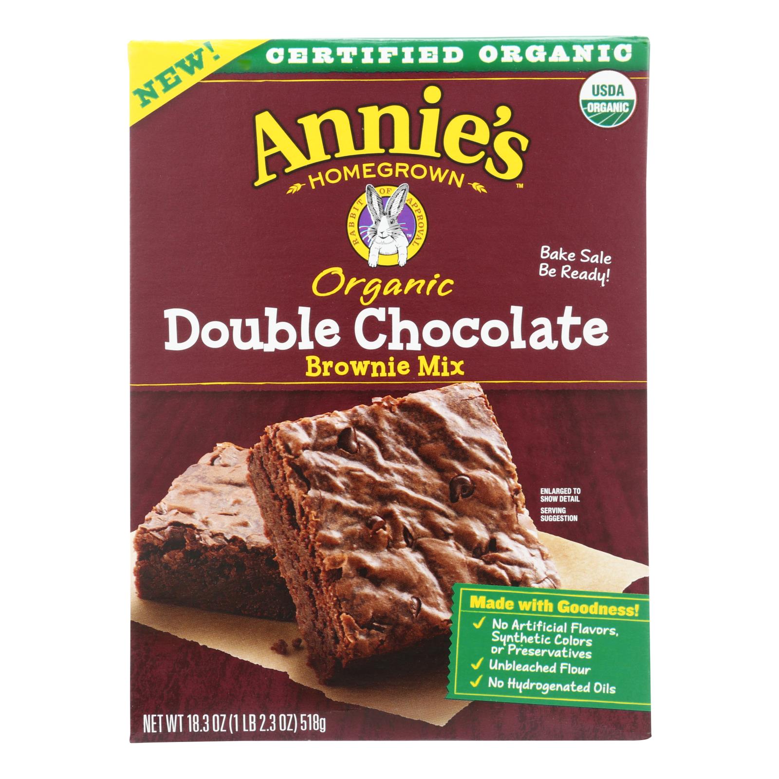 Annie'S Homegrown, Annie's Homegrown Organic Double Chocolate Brownie Mix - Case of 8 - 18.3 oz. (Pack of 8)