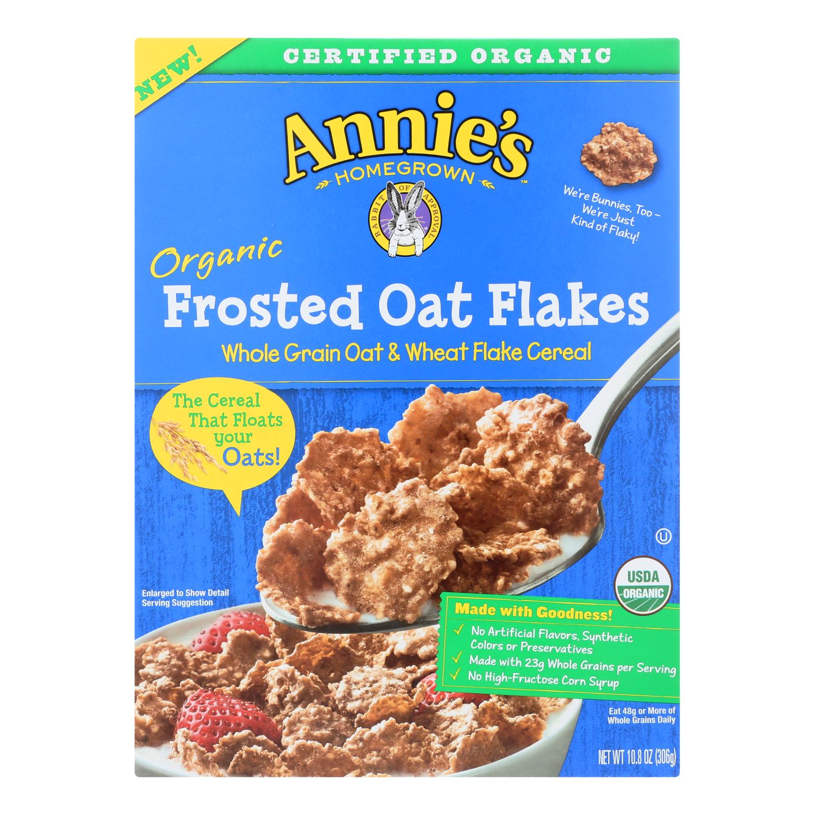 Annie'S Homegrown, Annie's Homegrown Organic Frosted Oat Flakes Cereal - Case of 10 - 10.8 oz. (Pack of 10)