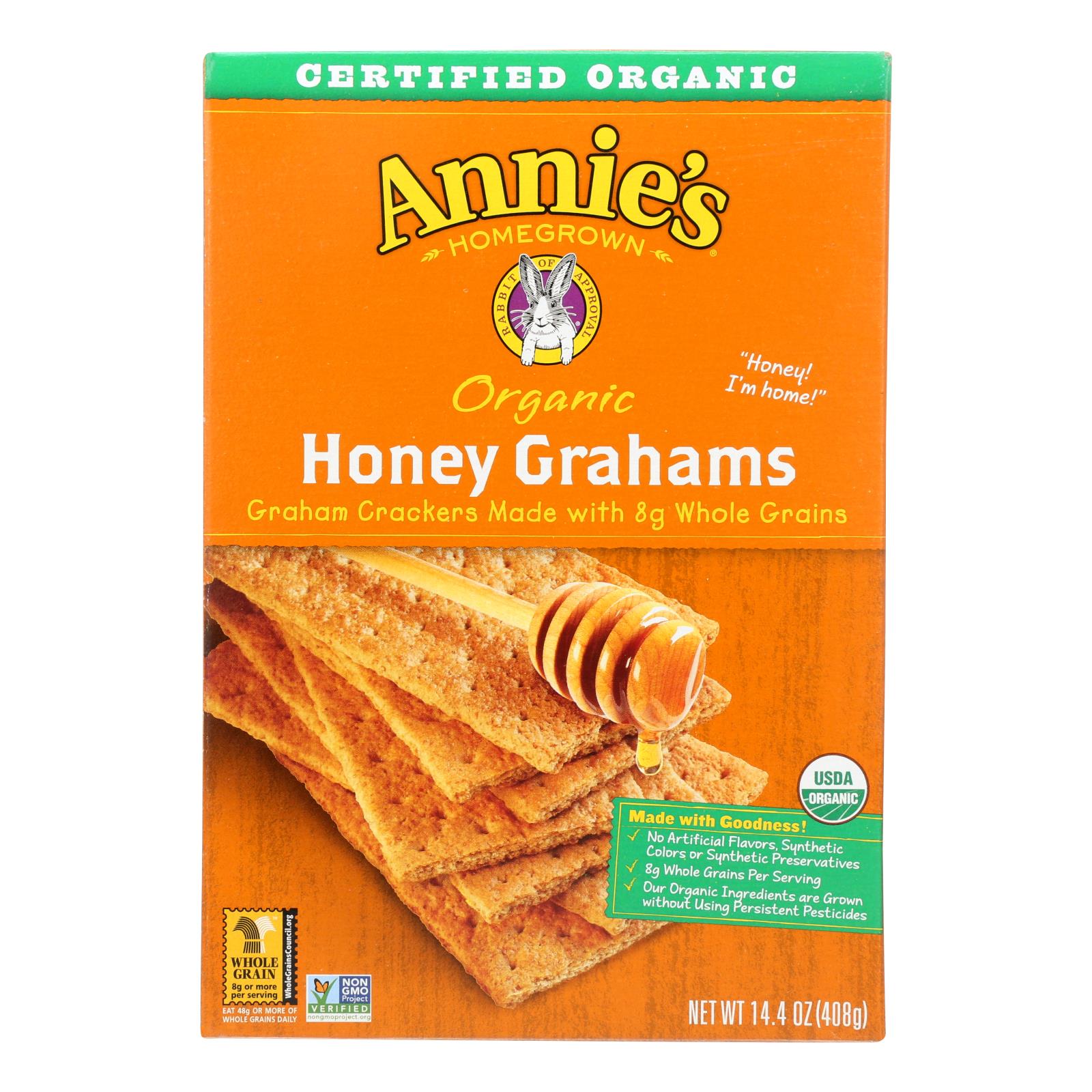 Annie'S Homegrown, Annie's Homegrown Organic Honey Graham Crackers - Case of 12 - 14.4 oz. (Pack of 12)