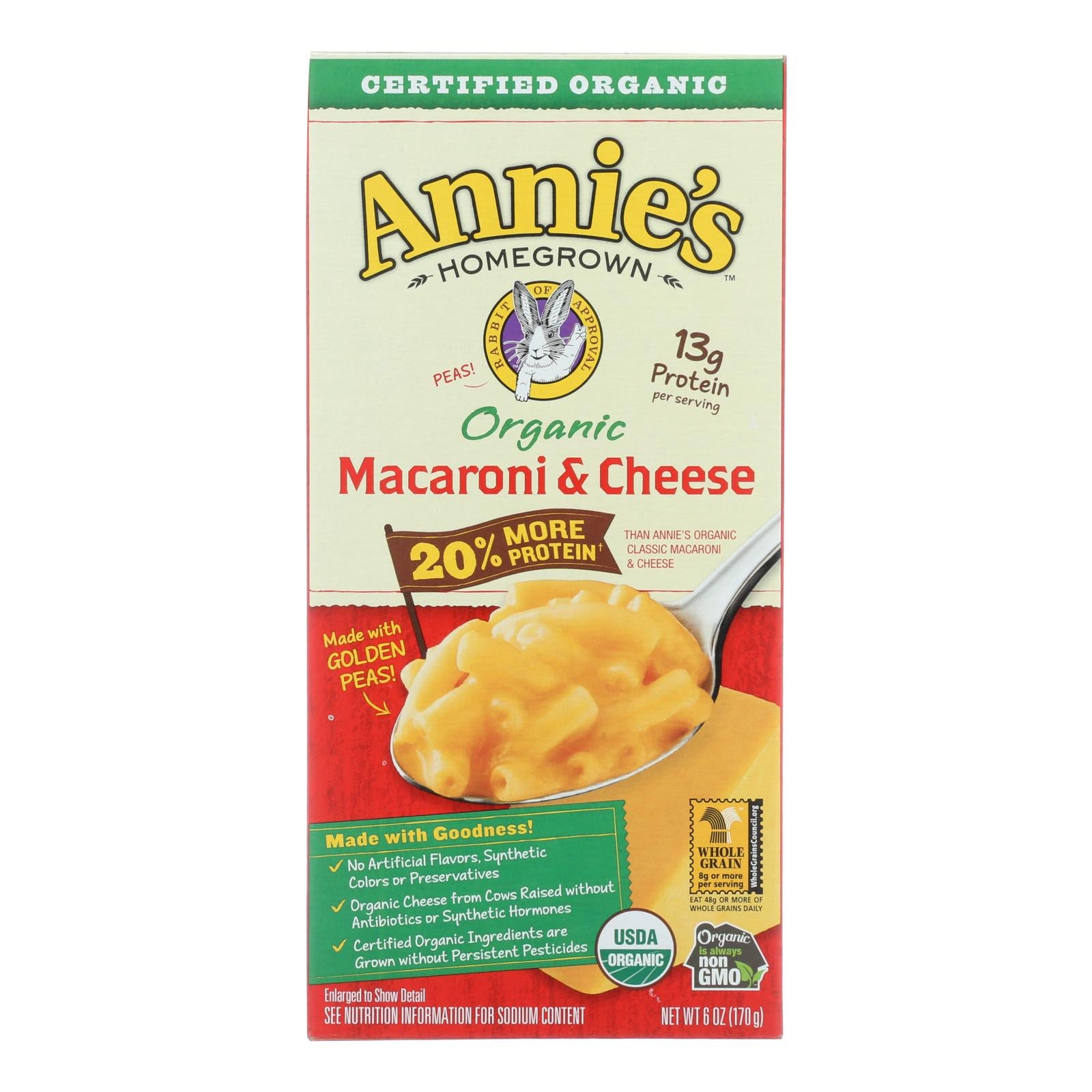 Annie'S Homegrown, Annie's Homegrown Organic Macaroni & Cheese - Case of 12 - 6 oz (Pack of 12)