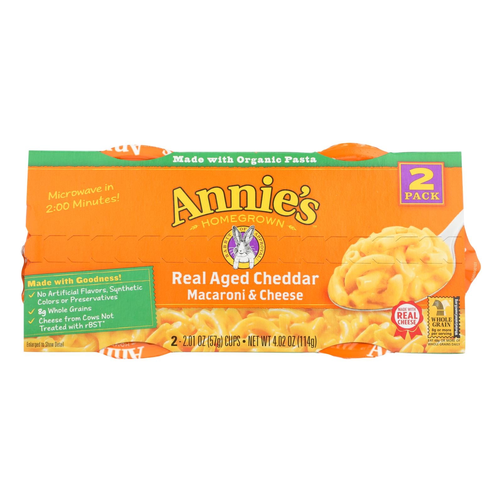 Annie'S Homegrown, Annie's Homegrown Real Aged Cheddar Macaroni and Cheese Microcaps - Case of 6 - 4.02 oz. (Pack of 6)