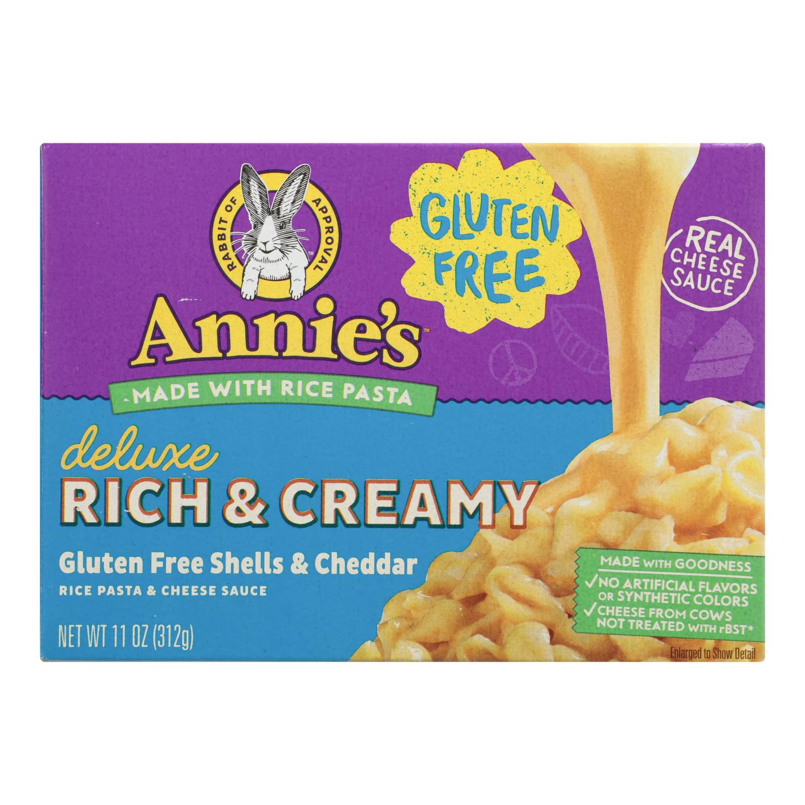 Annie'S Homegrown, Annies Homegrown Rice Pasta Dinner - Creamy Deluxe - Rice Pasta and Extra Cheesy Cheddar Sauce - Gluten Free - 11 oz - case of 12 (Pack of 12)