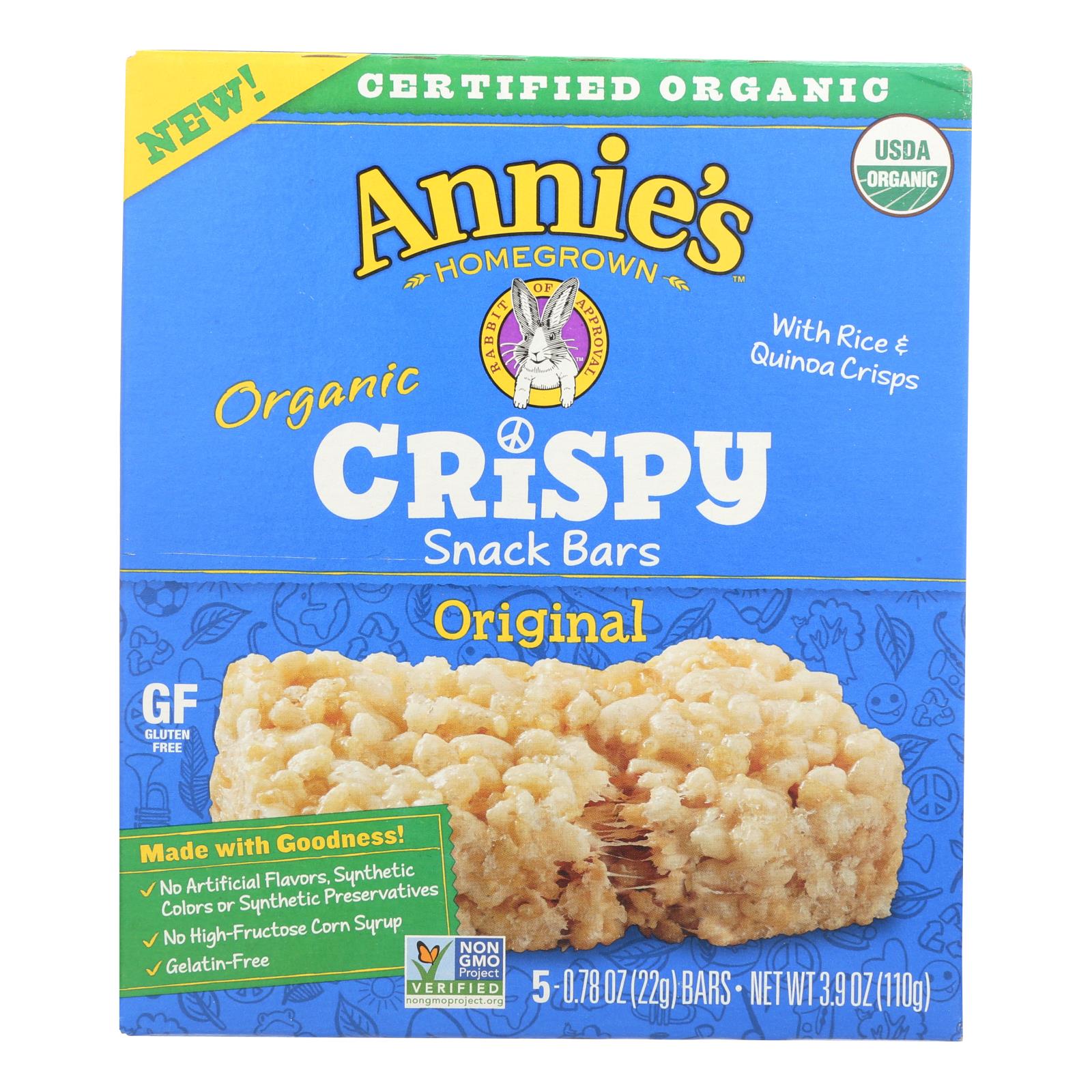 Annie'S Homegrown, Annie's Homegrown Snack Bar - Original - Case of 8 - 3.9 oz. (Pack of 8)