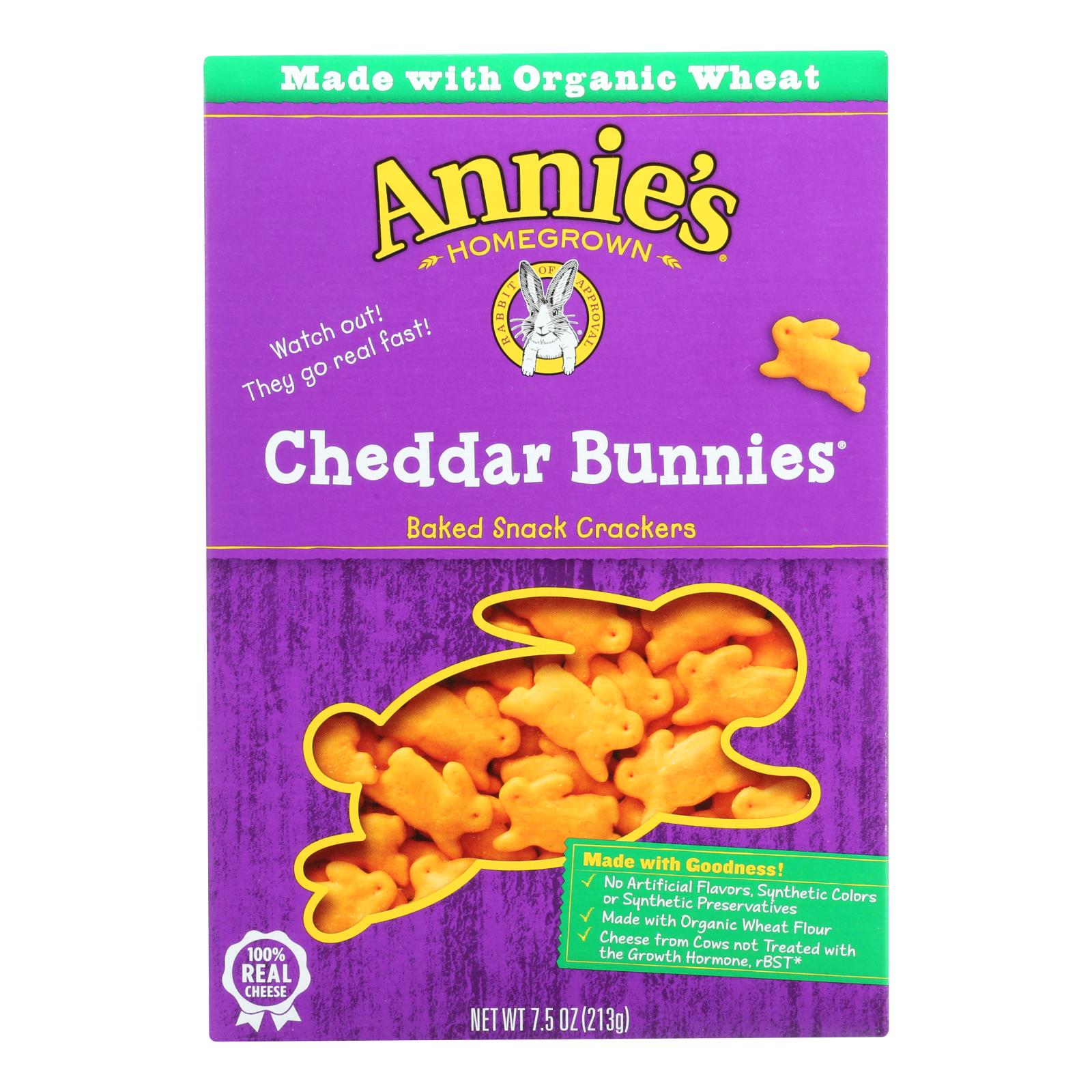 Annie'S Homegrown, Annie's Homegrown - Snack Crackr  Ched Bun - Case of 12-7.5 oz. (Pack of 12)