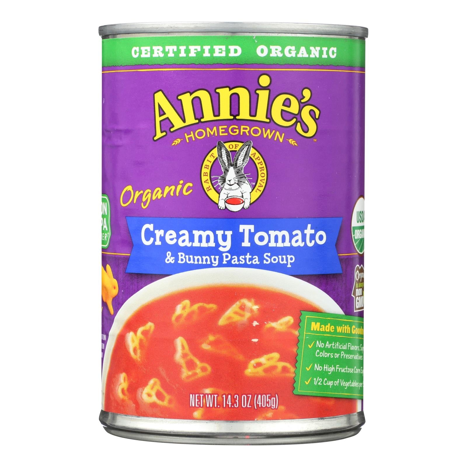 Annie'S Homegrown, Annie's Homegrown - Soup Creamy Tomato and Bunny Pasta Soup - Case of 8 - 14.3 oz. (Pack of 8)