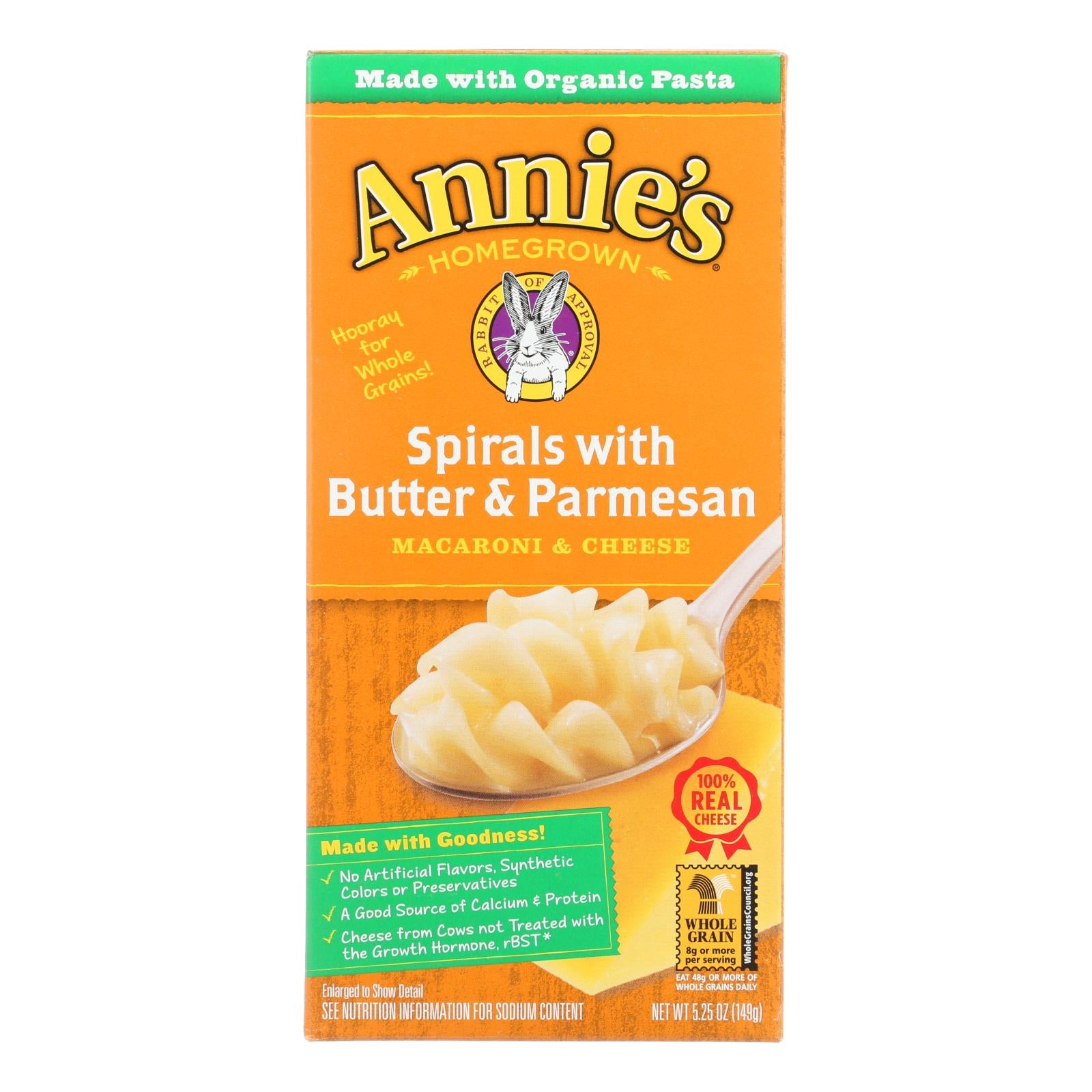 Annie'S Homegrown, Annie's Homegrown Spirals with Butter and Parmesan Macaroni and Cheese - Case of 12 - 5.25 oz. (Pack of 12)