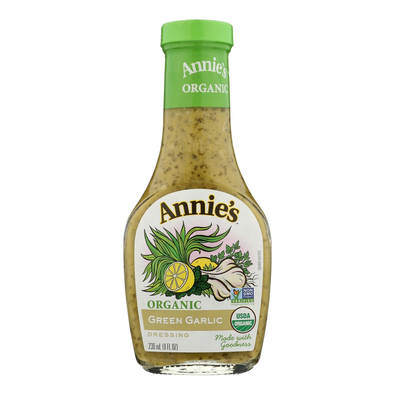 Annie'S Naturals, Annie's Naturals Organic Dressing Green Garlic - Case of 6 - 8 fl oz.