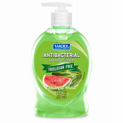 Lucky Super Soft, Anti-Bacterial Liquid Hand Soap, Fresh Melon, 7.5-oz. (Pack of 12)