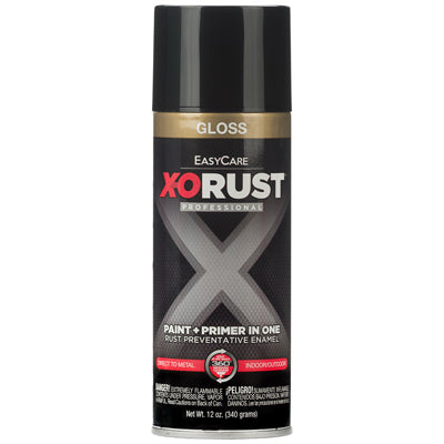 True Value Mfg Company, Anti-Rust Enamel Paint & Primer, Black Gloss, 12-oz. Spray