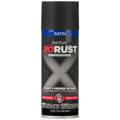 True Value Mfg Company, Anti-Rust Enamel Paint & Primer Enamel, Black Satin, 12-oz. Spray