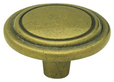 Brainerd Mfg Co/Liberty Hdw, Antique Brass Raised Ring Round Cabinet Knobs, 2-Pk.