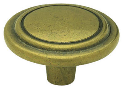 Brainerd Mfg Co/Liberty Hdw, Antique Brass Raised Ring Round Cabinet Knobs, 2-Pk.