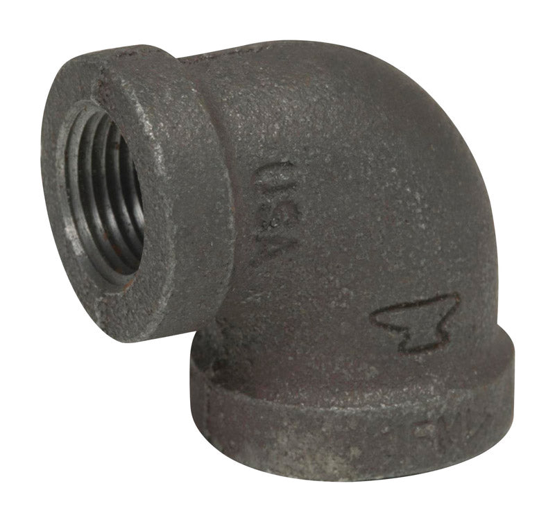 ANVIL INTERNATIONAL, Anvil 1/2 in. FPT X 3/8 in. D FPT Black Malleable Iron Elbow