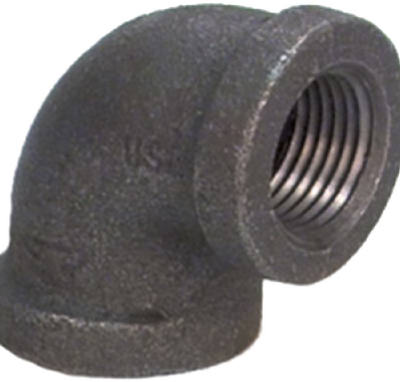 Asc Engineered Solutions, Anvil 90 Degree Elbow Black, Malleable 1 "