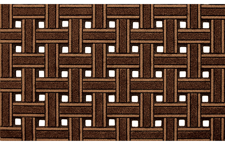 Apache At Home, Apache At Home 945-1440 18 X 30 Brown Recycled Rubber Weave Door Mat