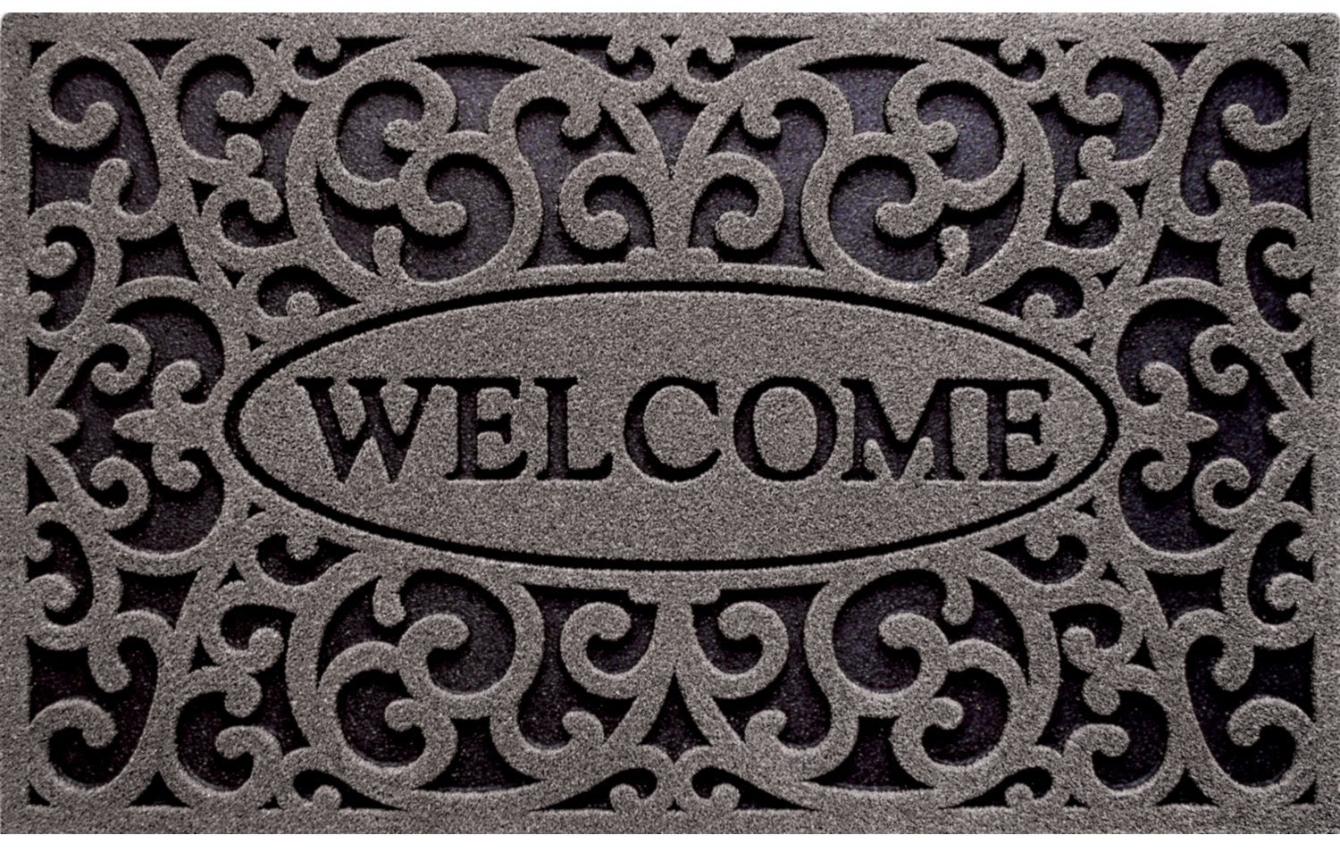 Apache At Home, Apache At Home 963-1703F 18" X 30" Graphite Welcome Design Mat