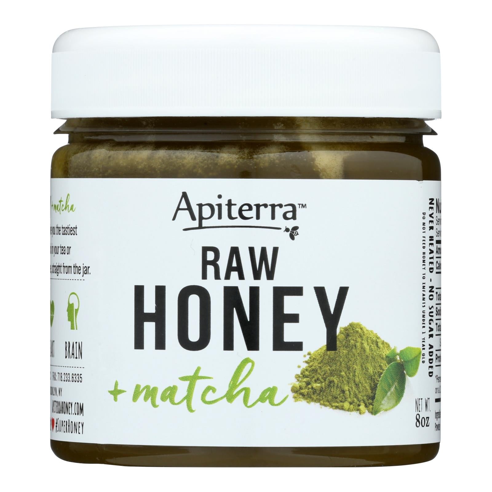 Apiterra, Apiterra - Raw Honey - Matcha - Case of 6 - 8 oz. (Pack of 6)